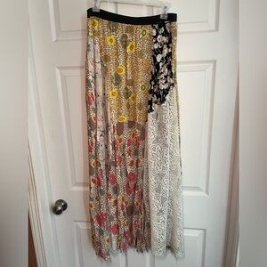 Gimmicks by BKE patchwork Vibrant Floral Maxi Lace Skirt